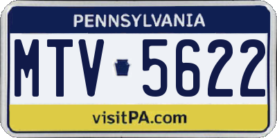 PA license plate MTV5622