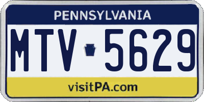 PA license plate MTV5629