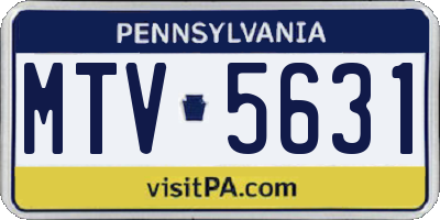 PA license plate MTV5631