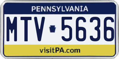 PA license plate MTV5636