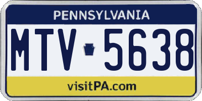 PA license plate MTV5638