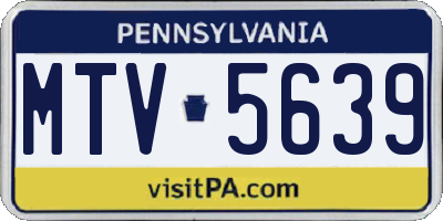 PA license plate MTV5639