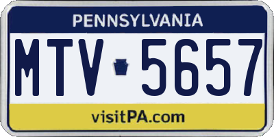 PA license plate MTV5657