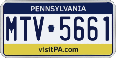 PA license plate MTV5661