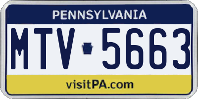PA license plate MTV5663