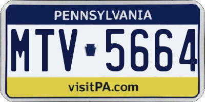 PA license plate MTV5664