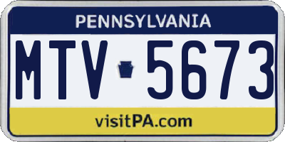PA license plate MTV5673