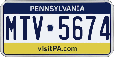 PA license plate MTV5674