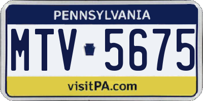 PA license plate MTV5675