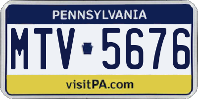 PA license plate MTV5676