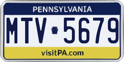 PA license plate MTV5679