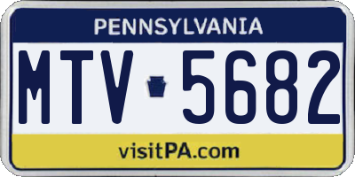 PA license plate MTV5682