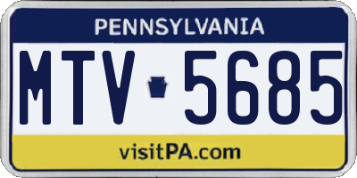 PA license plate MTV5685