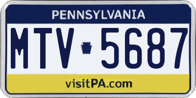 PA license plate MTV5687