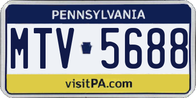 PA license plate MTV5688