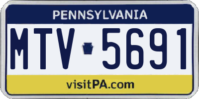 PA license plate MTV5691