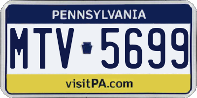 PA license plate MTV5699