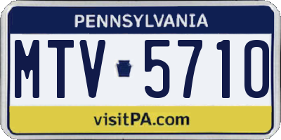 PA license plate MTV5710
