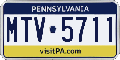 PA license plate MTV5711