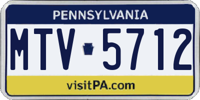 PA license plate MTV5712