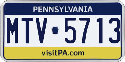 PA license plate MTV5713
