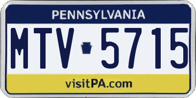 PA license plate MTV5715