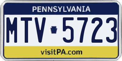 PA license plate MTV5723