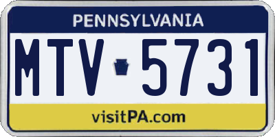 PA license plate MTV5731