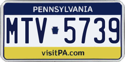 PA license plate MTV5739