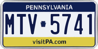 PA license plate MTV5741