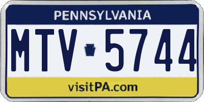PA license plate MTV5744