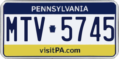 PA license plate MTV5745