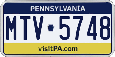 PA license plate MTV5748