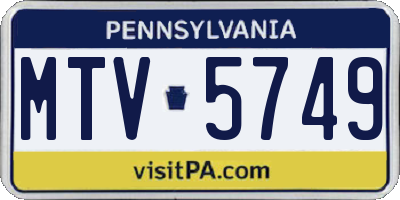 PA license plate MTV5749
