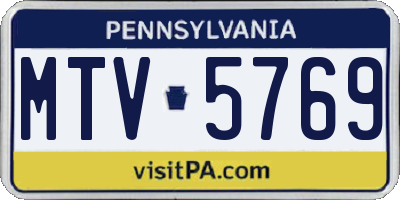 PA license plate MTV5769