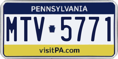 PA license plate MTV5771