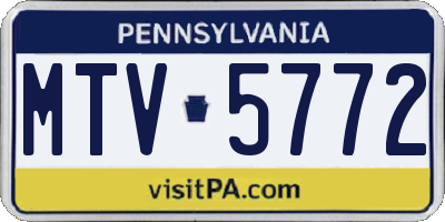 PA license plate MTV5772