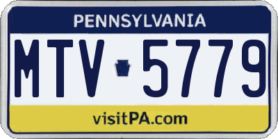 PA license plate MTV5779