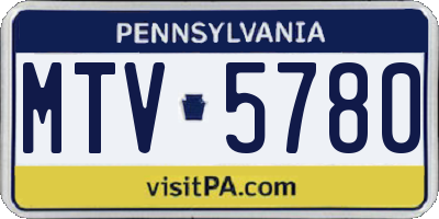 PA license plate MTV5780