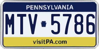 PA license plate MTV5786
