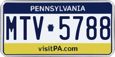 PA license plate MTV5788