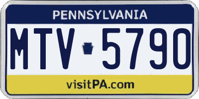 PA license plate MTV5790