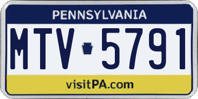 PA license plate MTV5791