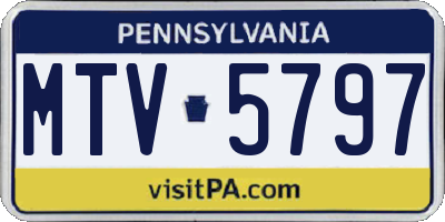 PA license plate MTV5797