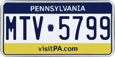 PA license plate MTV5799
