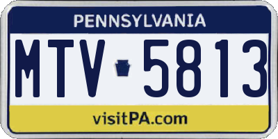 PA license plate MTV5813