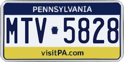 PA license plate MTV5828