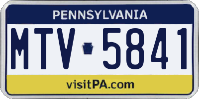 PA license plate MTV5841