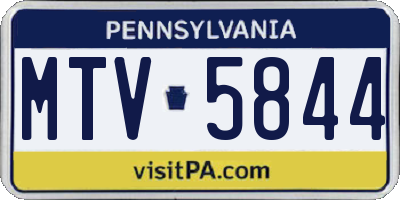 PA license plate MTV5844