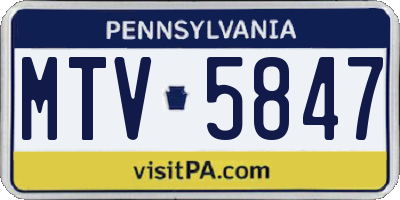 PA license plate MTV5847